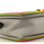 Canvas Quilted Medium Fluo Boy Flap Dark Grey Fuchsia Green