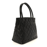 Caviar Quilted Medallion Tote Black