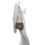 Fabric Jacquard Vitello Cher Cuoio FF 1974 Small Fendi C'mon Tobacco Moro Ebano