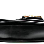 Textured Calfskin Geometric Print Horsebit 1955 Shoulder Bag Black Multicolor