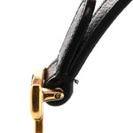 Grained Calfskin Mini Saddle Bag Black