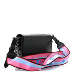 Saffiano Striped Mini Diag Binder Clip Bag Black White Indus