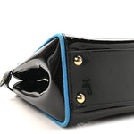 Patent Mini Plexi Handle Peekaboo Iconic Satchel Black Blue