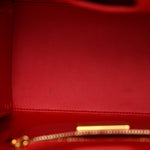 Calfskin Patent Studded Small Paloma Red