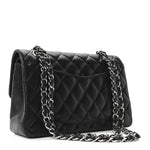 Lambskin Quilted Small Double Flap Black