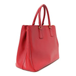 Saffiano Lux Large Double Zip Tote Fuoco