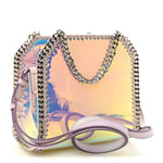 Holographic Faux Leather Mini Falabella Silver