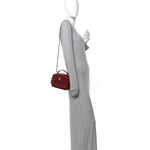 Calfskin Quilted CC Small Vanity Case Dark Red
