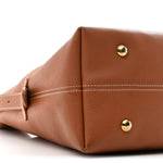 Grained Calfskin Low Key Hobo MM Cognac
