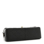 Lambskin Quilted Jumbo Double Flap Black