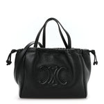 Calfskin Cuir Small Triomphe Cabas Drawstring Black