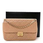 Lambskin Quilted Large Chic With Me Flap Beige