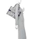 Canvas Embroidered Medium Dioriviera Toile De Jouy Book Tote Blue