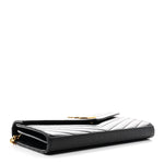 Grain De Poudre Matelasse Chevron Monogram Chain Wallet Black