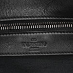 Grained Calfskin Rockstud Travel Tote Bag Black