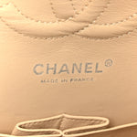 Caviar Quilted Medium Double Flap Beige