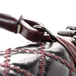 Goatskin Quilted New Medium Boy Handle Flap Burgundy
