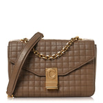 Calfskin Quilted Medium C Bag Beige