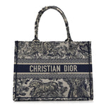 Canvas Embroidered Medium Dioriviera Toile De Jouy Book Tote Blue