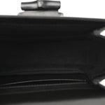 Moire Fabric Calfskin Rhinestone Monogram Monochrome Mini Bamboo 1947 Top Handle Chain Bag Black