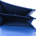 Calfskin Quilted North South Boy Flap Blue