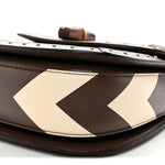 GG Supreme Monogram Studded Calfskin Centum Medium Bamboo 1947 Top Handle Bag Beige Ebony Multicolor