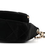 Velvet Effect Nylon Shiny Crumpled Calfskin Mini Quilted Chanel 25 Clutch With Chain Black