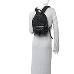 Lambskin Flower Quilted Palm Springs Backpack PM Black