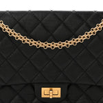 Aged Calfskin Quilted 2.55 Reissue 226 Flap Black