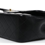 Lambskin Quilted Jumbo Double Flap Black