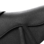Grained Calfskin Saddle Bag With Strap Black