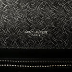 Grain De Poudre Textured Mixed Matelasse Large Triquilt Monogram Satchel Black