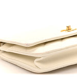 Lambskin Quilted CC Pearl Crush Wallet on Chain WOC White