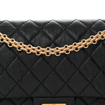 Aged Calfskin Quilted 2.55 Reissue 225 Flap Black