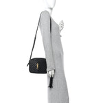 Calfskin Matelasse Monogram Lou Camera Bag Black