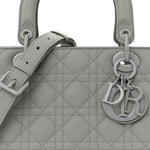 Ultra Matte Calfskin Cannage Medium Lady Dior Grey Stone