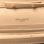 Grain De Poudre Matelasse Chevron Monogram Chain Wallet Nude Powder