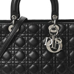Lambskin Cannage Large Lady Dior Black