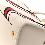 Koi Calfskin Medium Bauletto Duffle Top Handle Bag White
