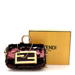 Sequin Paillettes Shiny Nappa Sex and the City Nano Maxi Buckle Baguette Charm Granata