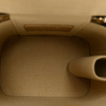 Lambskin Quilted Mini Pearl Crush Vanity Case With Chain Black