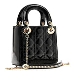 Patent Cannage Mini Lady Dior Black