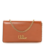Calfskin Iconic Flap Wallet On Chain Clay Brown