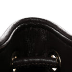 Toile Iconographe Nappa Mini Vlogo Signature Bucket Bag Naturale Black Fondant