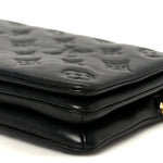 Lambskin Embossed Monogram Pochette Coussin Black