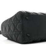 Ultra Matte Calfskin Cannage Medium Lady Dior Black