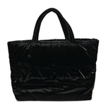 Silktech Canvas Wide Puffer Tote Black