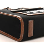 Canvas Smooth Calfskin Mini Two Tone Freya Tote Black Tan