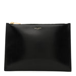 Calfskin Zip Clutch Black