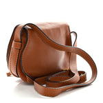 Grained Calfskin Small Marcie Saddle Bag Tan